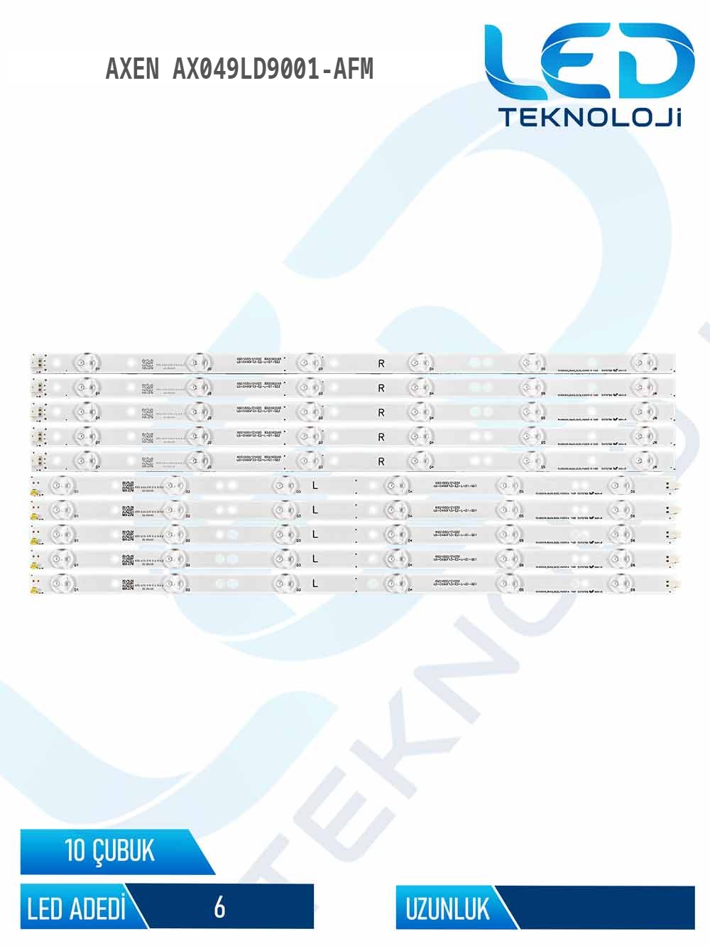 Axen AX049LD9001-AFM 49'' 10 Parça Tv Led Bar