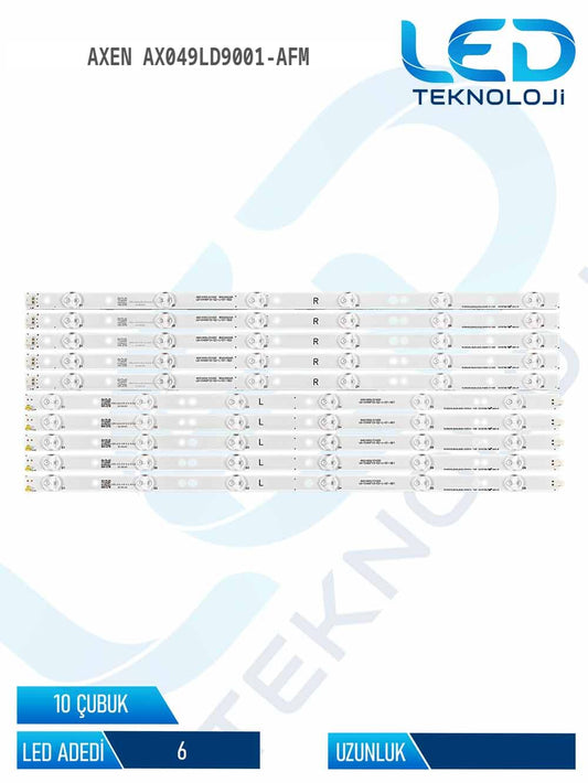 Axen AX049LD9001-AFM 49'' 10 Parça Tv Led Bar