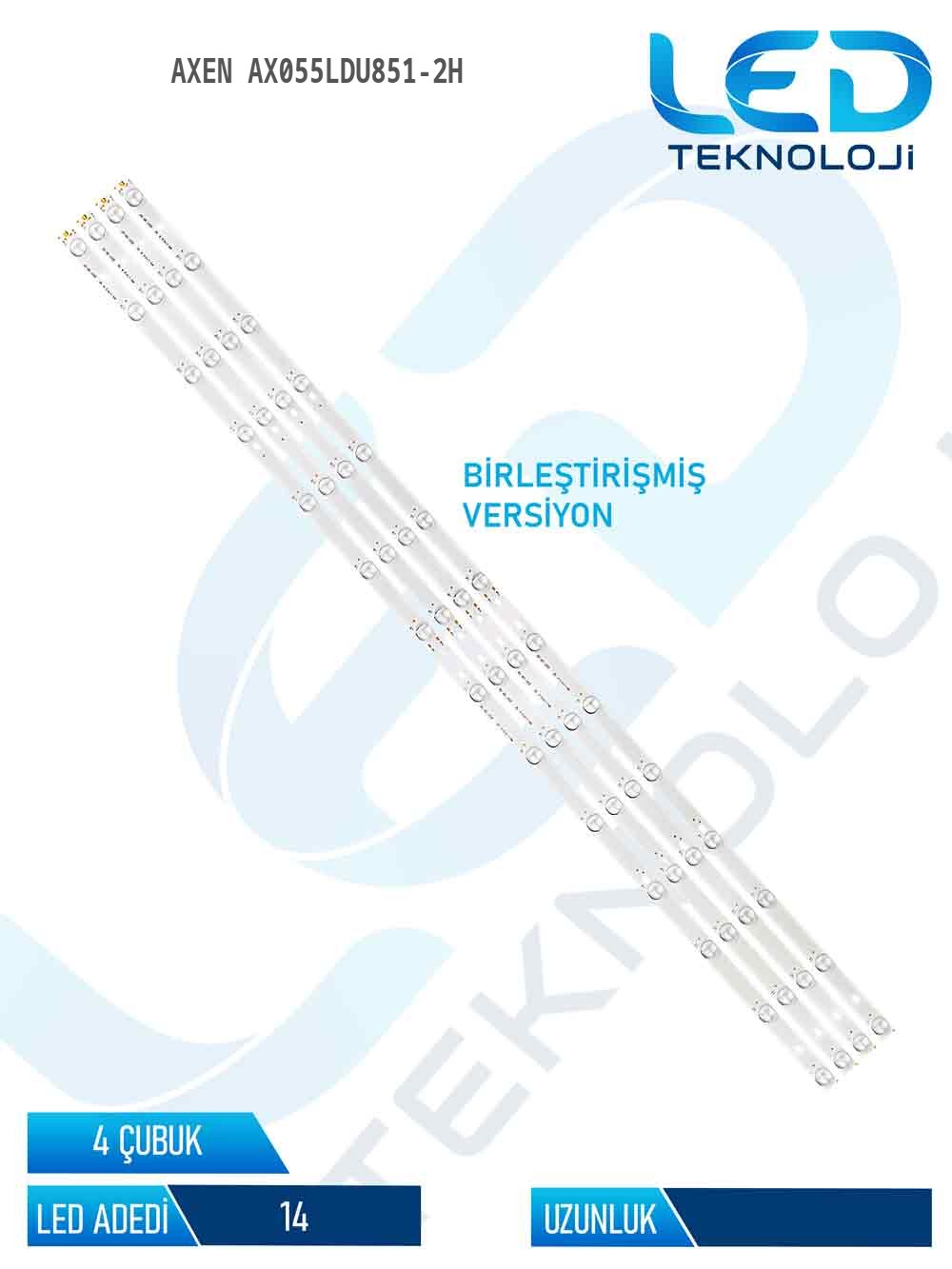 Axen AX055LDU851-2H 55'' 4 Parça Tv Led Bar