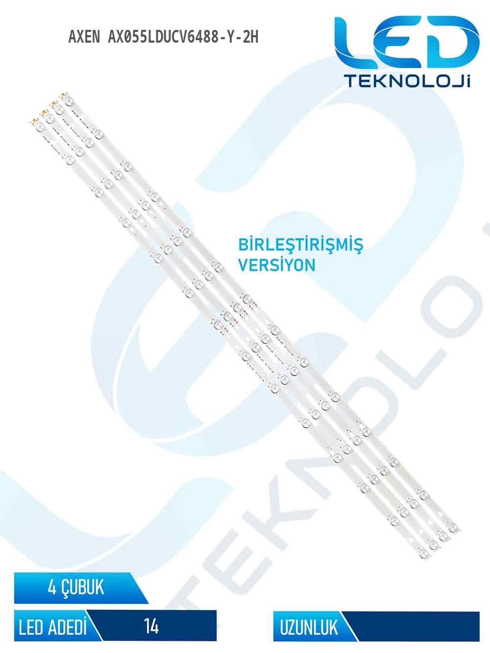 Axen AX055LDUCV6488-Y-2H 55'' 4 Parça Tv Led Bar