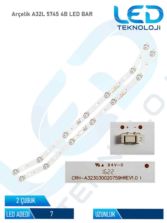 Arçelik A32L 5745 4B Tv Led Bar 2 Parca 32 inc
