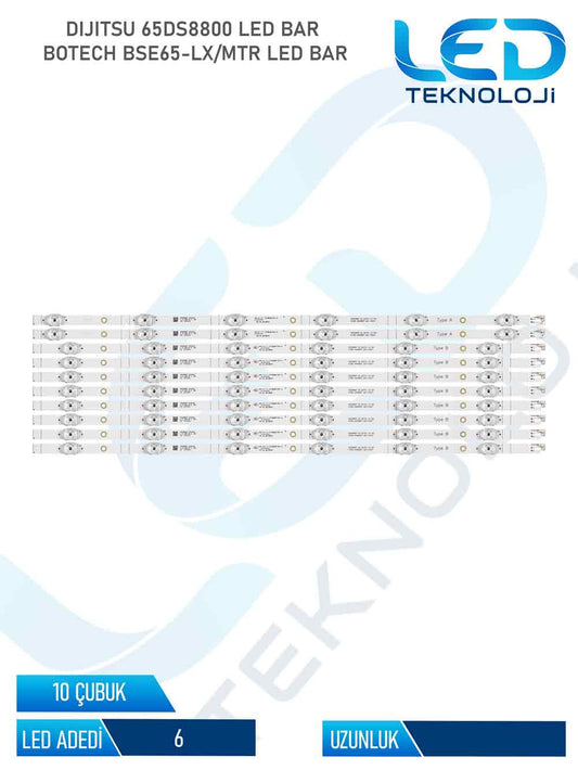 Dijutsu 65DS8800 Tv Led Bar 10 Parca 65 inc