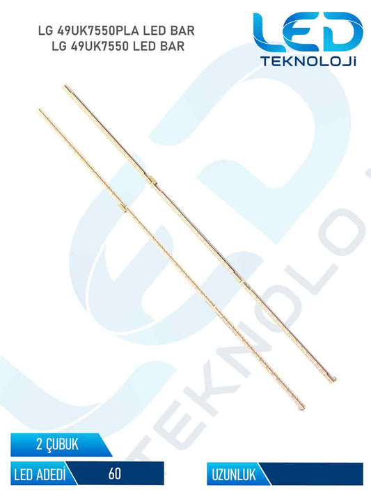 LG 49UK7550PLA 2 Parca 49  inc Tv Led Bar