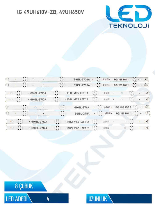 Lg 49UH650V 8 Parça 49 inc Tv Led Bar