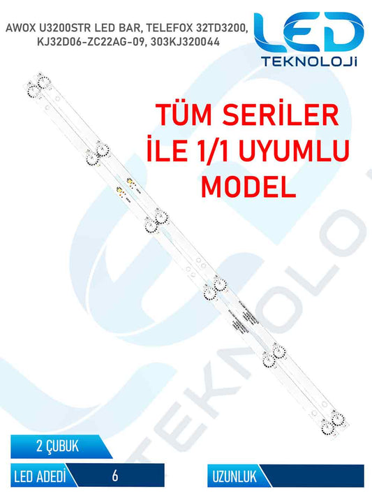 TELEFOX 32TD3200 2 Parca 32 inc Tv Led Bar