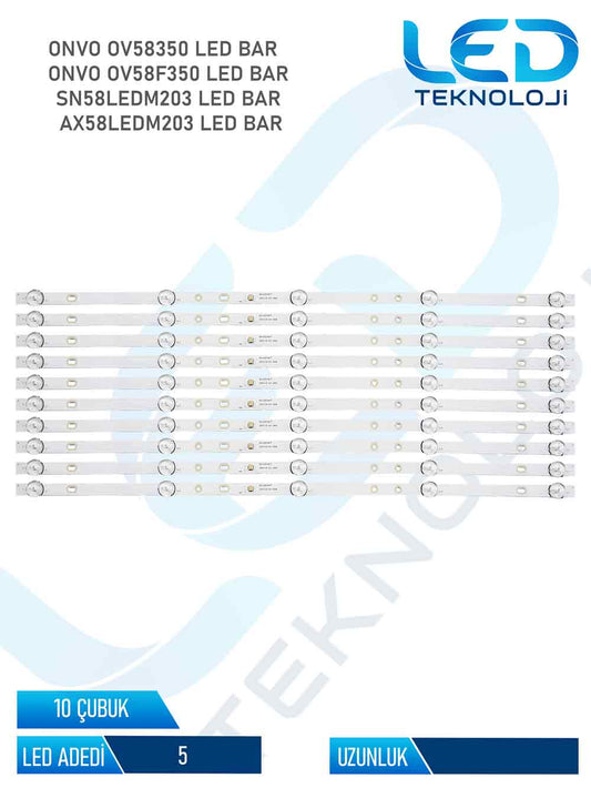 ONVO OV58350 10 Parça 58 inc Tv Led Bar