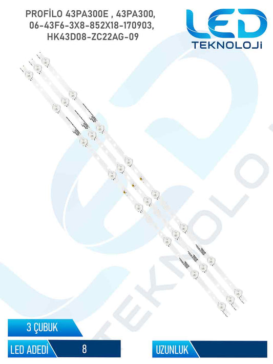 PROFİLO 40PA300E 3 Parça 40 inc Tv Led Bar
