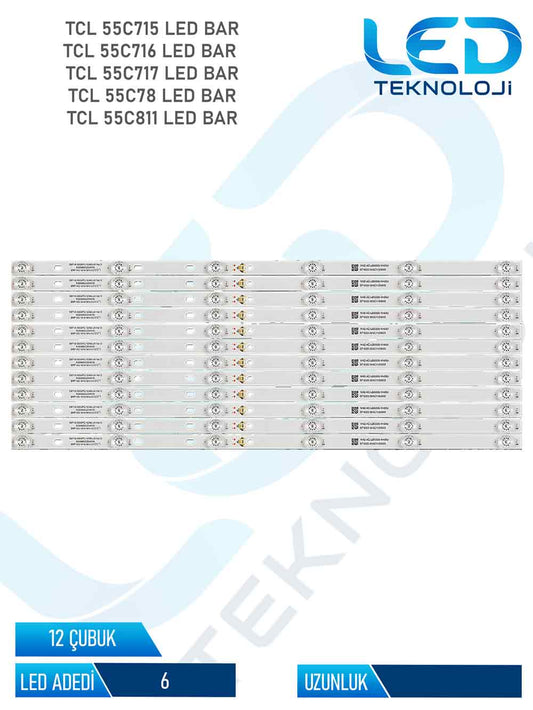 TCL 55C715 12 Parça 55 inc Tv Led Bar
