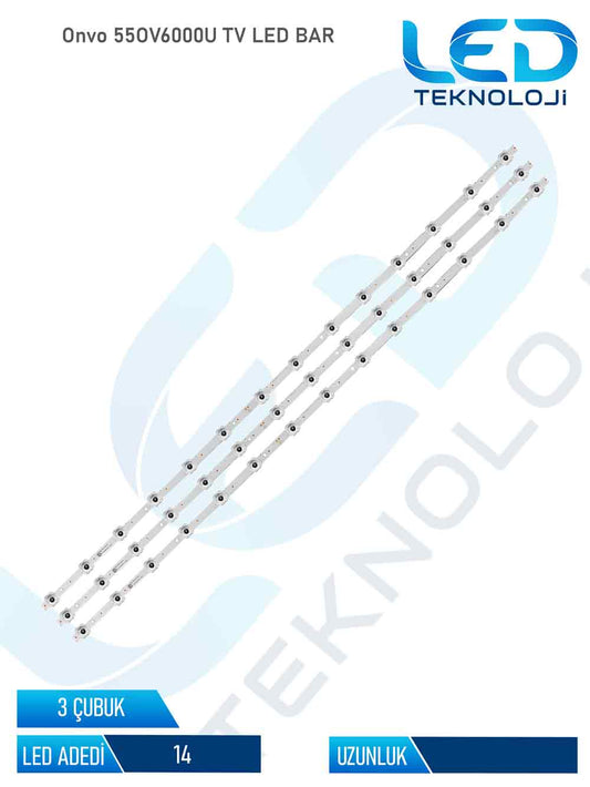 ONVO 55OV6000U Led Bar 3 Parca 55 inc