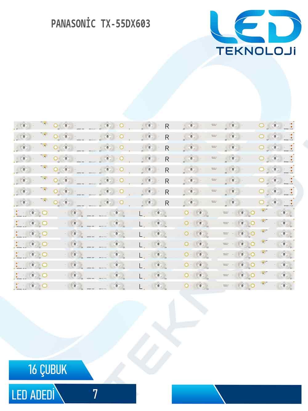 Panasonic TX-55DX603 Led Bar 16 Parca 55 inc