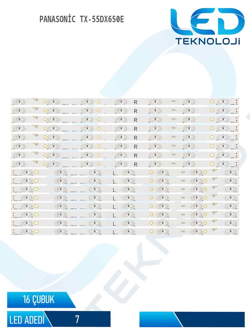 Panasonic TX-55DX650E 55'' 16 Parça Tv Led Bar
