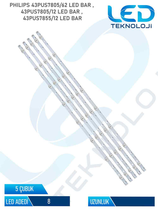 Philips 43PUS7805/62 Tv Led Bar 5 Parca 43 inc