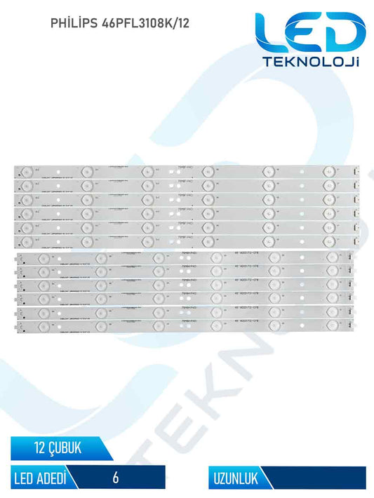 Philips 46PFL3108K/12  12 Parca 46 inc Tv Led Bar