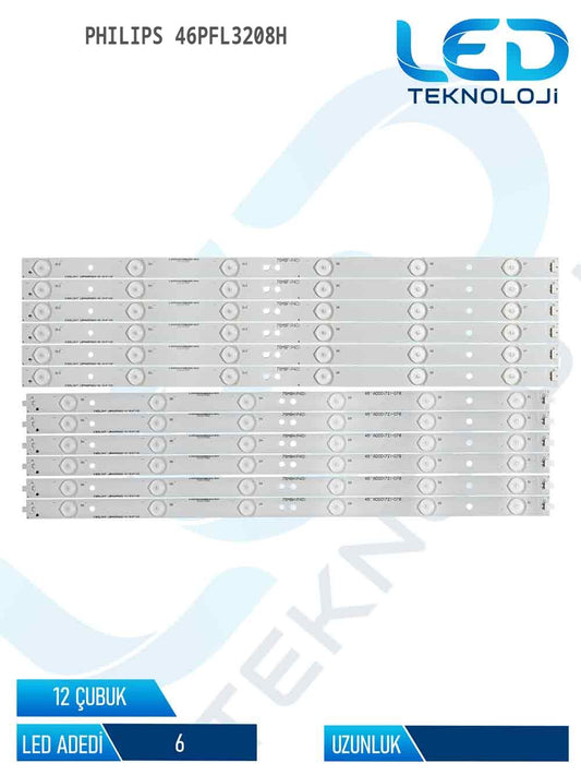 Philips 46PFL3208H 46'' 12 Parça Tv Led Bar