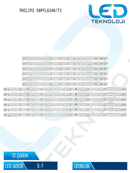 Philips 50PFL6340/T3 50'' 12 Parça Tv Led Bar