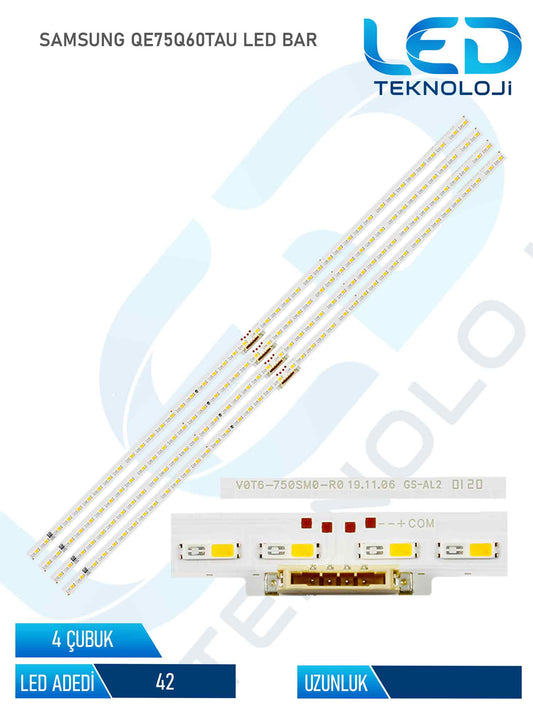 Samsung QE75Q60TAU 4 Parça 75 inc Tv Led Bar