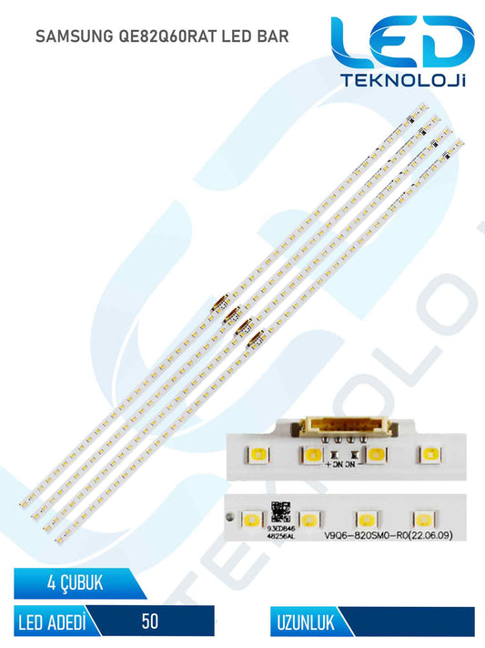 Samsung QE82Q60RAT 4 Parça 50 inc Tv Led Bar
