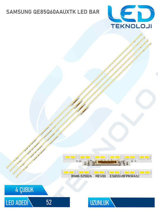 Samsung QE85Q60AAUXTK 4 Parça 85 inc Tv Led Bar