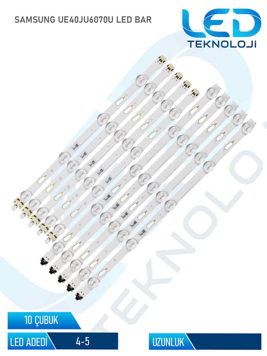 SAMSUNG UE40JU6070U Tv Led Bar 10 Parca 40 inc