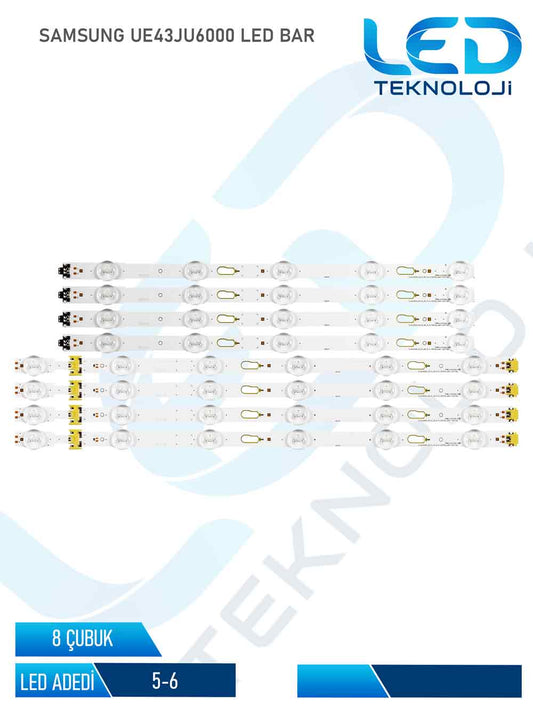 SAMSUNG UE43JU6000 LED BAR Led Bar 8 Parca 43 inc