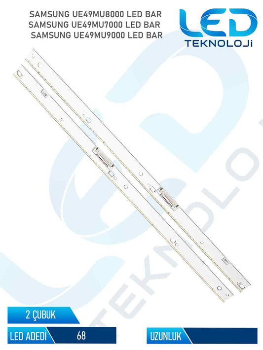 Samsung UE49MU8000  Tv Led Bar 2 Parca 49 inc