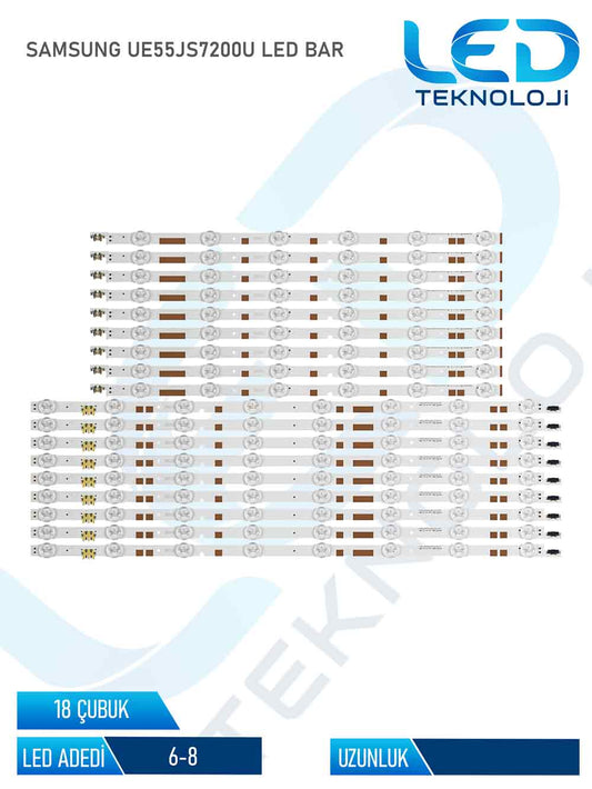 SAMSUNG UE55JS7200U Tv Led Bar 18 Parca 55 inc