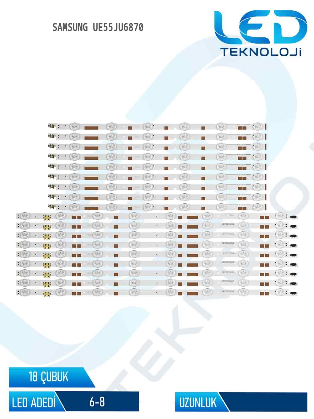 Samsung UE55JU6870 55'' 18 Parça Tv Led Bar