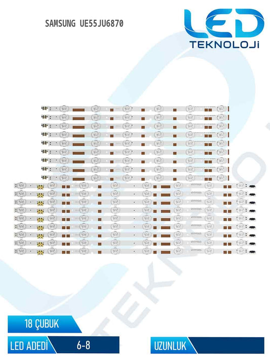 Samsung UE55JU6870 55'' 18 Parça Tv Led Bar