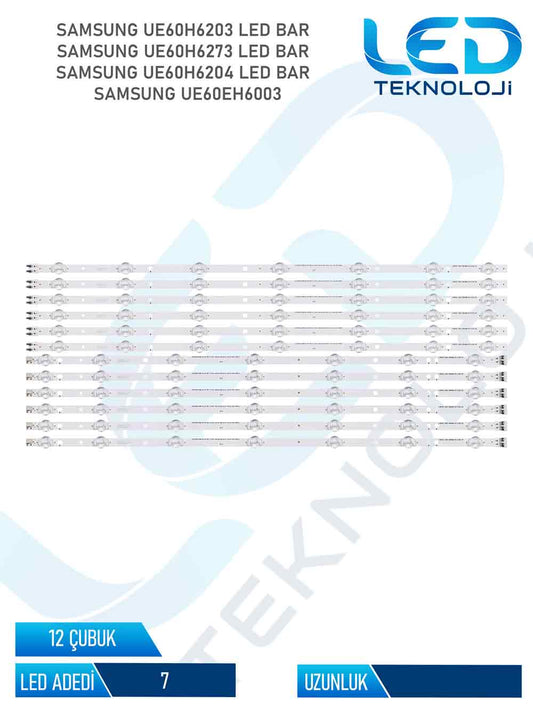 Samsung UE60H6203 Tv Led Bar 12 Parca 60 inc
