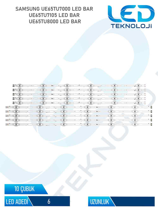 Samsung UE65TU7000 Tv Led Bar 10 Parca 65 inc