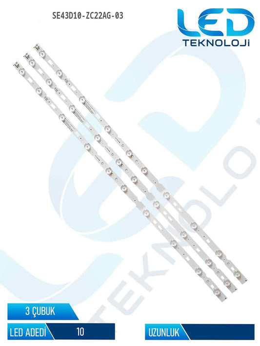 SE43D10-ZC22AG-03 Tv Led Bar 3 Parca 43 inc