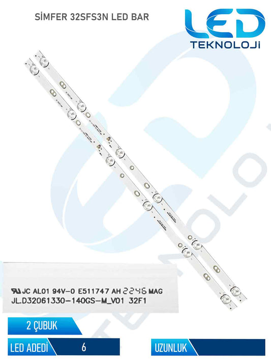 Simfer 32SFS3N Tv Led Bar 2 Parça 32 inc