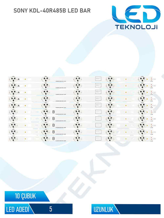 SONY KDL-40R485B Tv Led Bar 10 Parca 40 inc