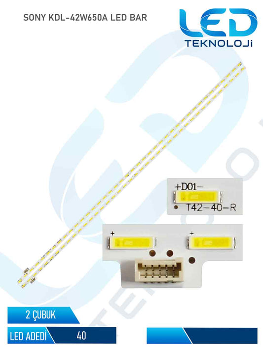 SONY KDL-42W650A Led Bar 2 Parca 42 inc