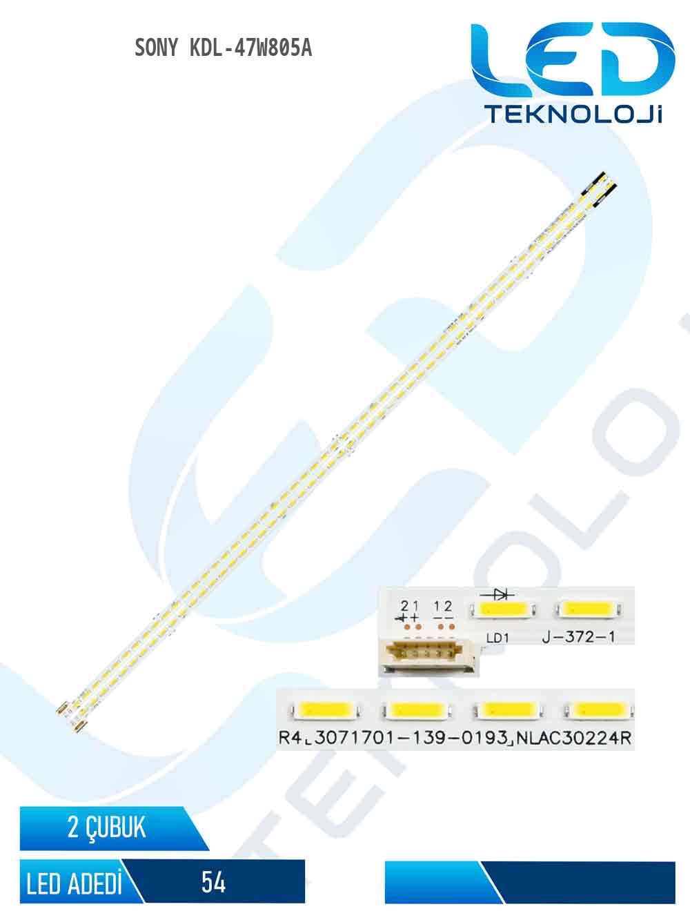 SONY KDL-47W805A Led Bar 2 Parca 47 inc