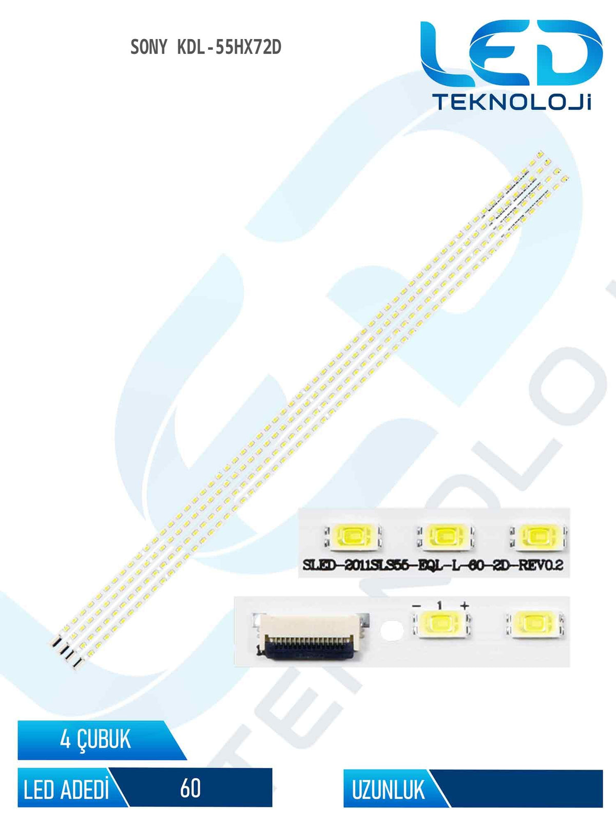 Sony KDL-55HX72D 55'' 4 Parça Tv Led Bar