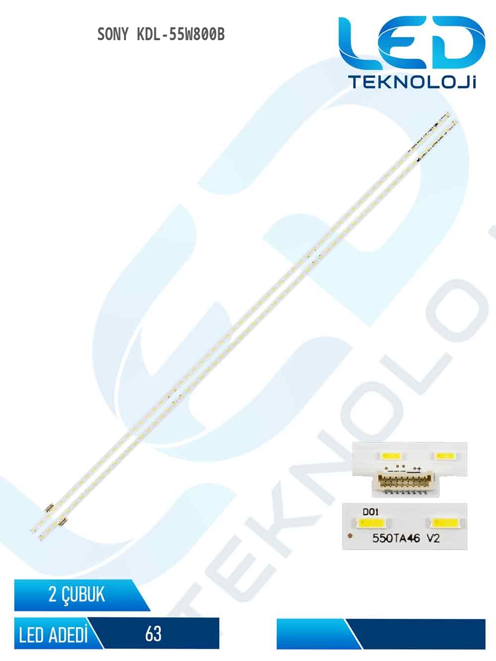 Sony KDL-55W800B 55'' 2 Parça Tv Led Bar