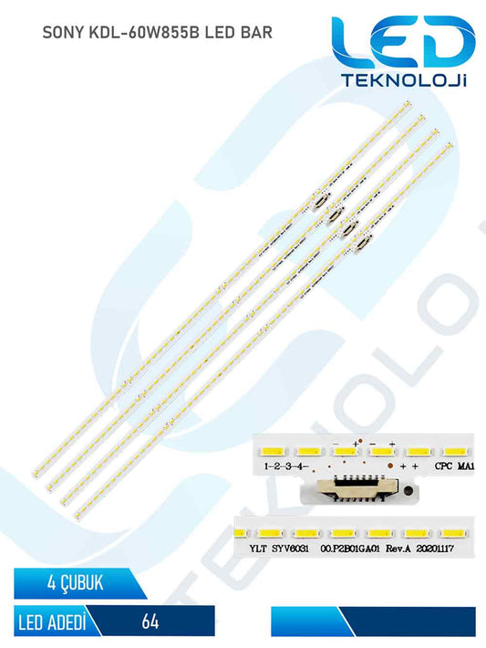 SONY KDL-60W855B Led Bar 4 Parca 60 inc