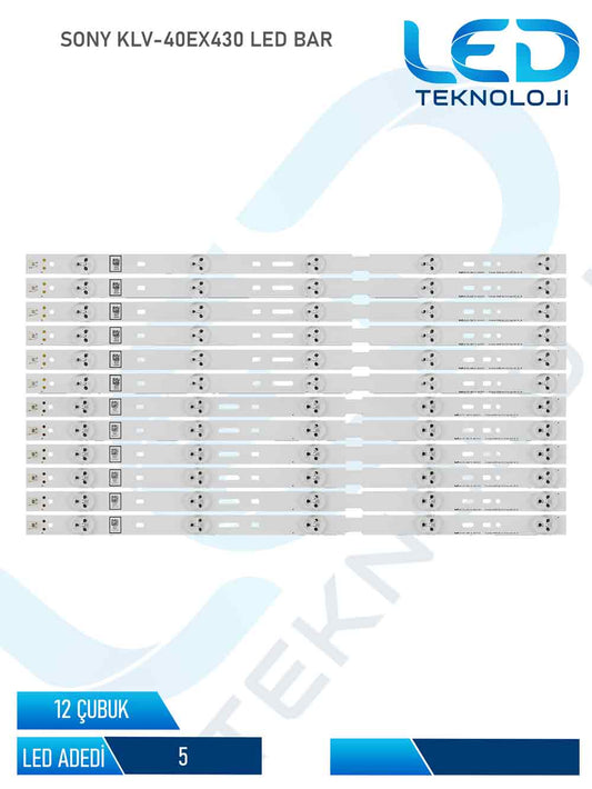 SONY KLV-40EX430 Led Bar 12 Parca 40 inc