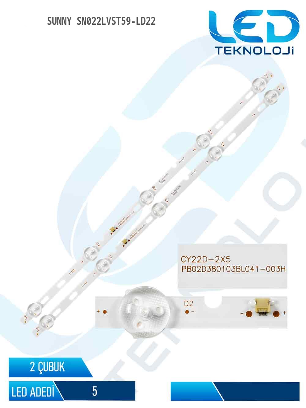 SUNNY SN022LVST59-LD22 Led Bar 2 Parca 22 inc