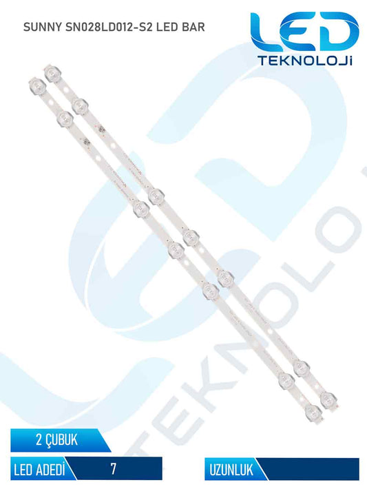 Sunny SN028LD012-S2 Tv Led Bar 2 Parça 28 inc