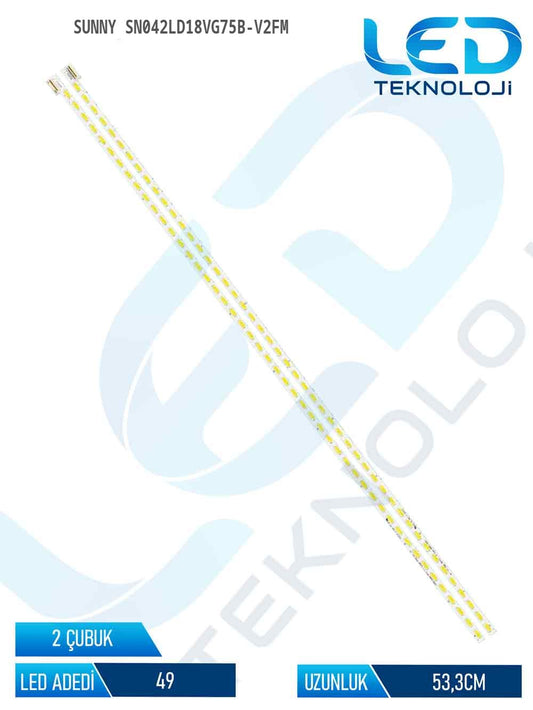 Sunny SN042LD18VG75B-V2FM 42'' 2 Parça Tv Led Bar