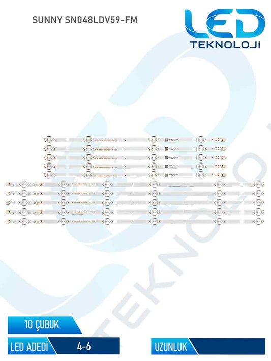 Sunny SN048LDV59-FM 10 Parca 48 inc Tv Led Bar