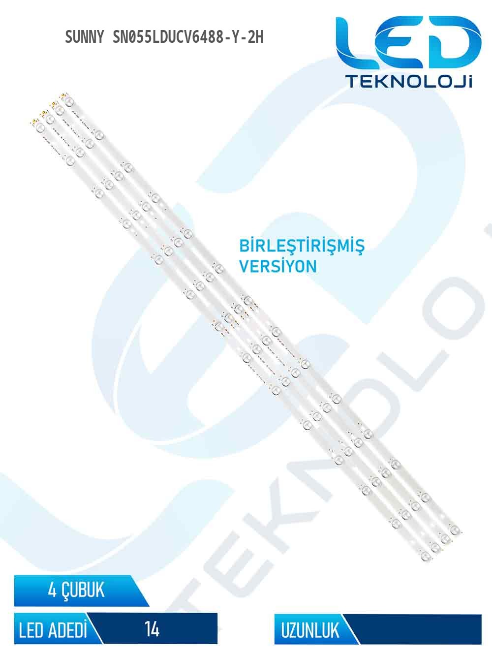 Sunny SN055LDUCV6488-Y-2H 55'' 4 Parça Tv Led Bar