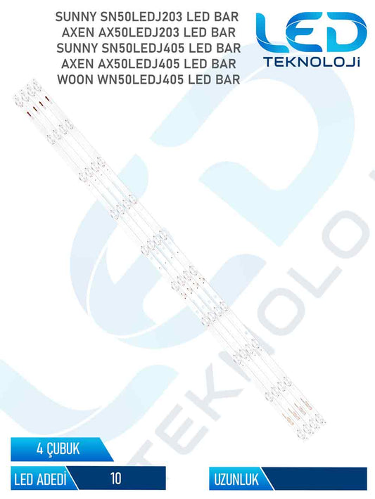 Sunny SN50LEDJ203 Tv Led Bar 4 Parca 50 inc
