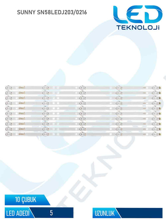 Sunny SN58LEDJ203/0216 10 Parca 58 inc Tv Led Bar