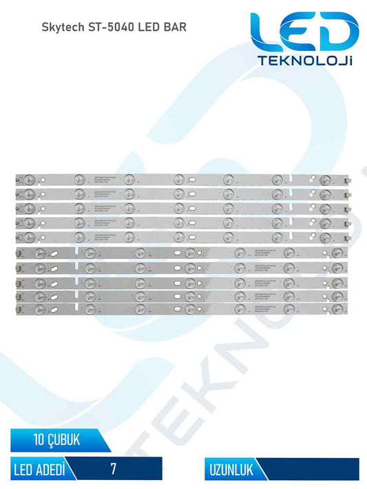 SKYTECH ST-5040 10 Parça 50  inc Tv Led Bar