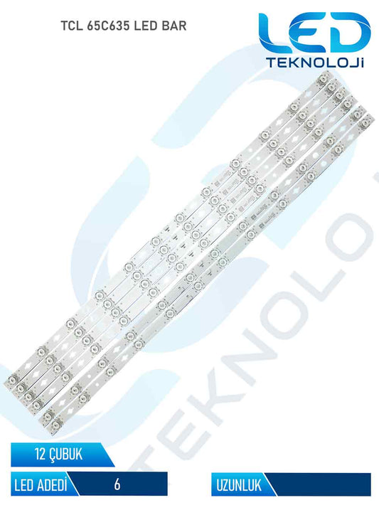 TCL 65C635 Led Bar 6 Parca 65 inc