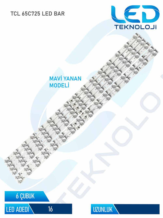 TCL 65C725 Led Bar 6 Parca 65 inc