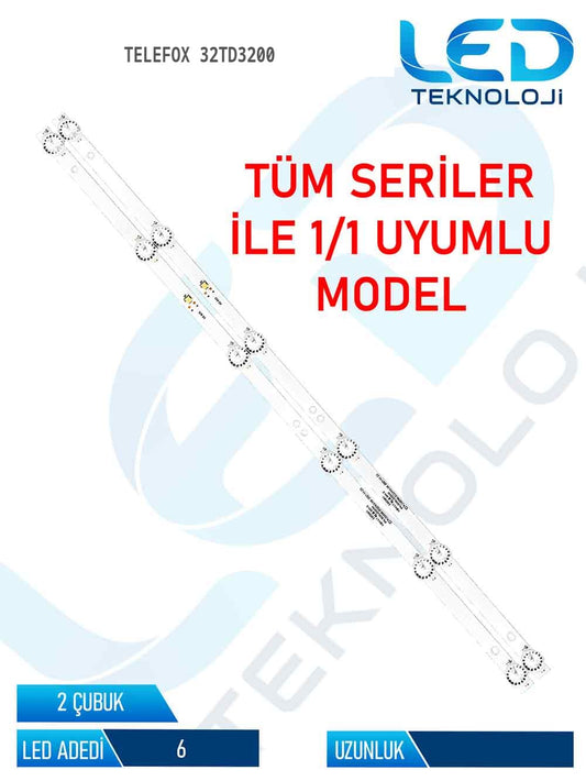 TELEFOX 32TD3200 2 Parca 32 inc Tv Led Bar